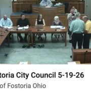 Fostoria News Fostoria City Council meeting in progress on May 19, 2026.